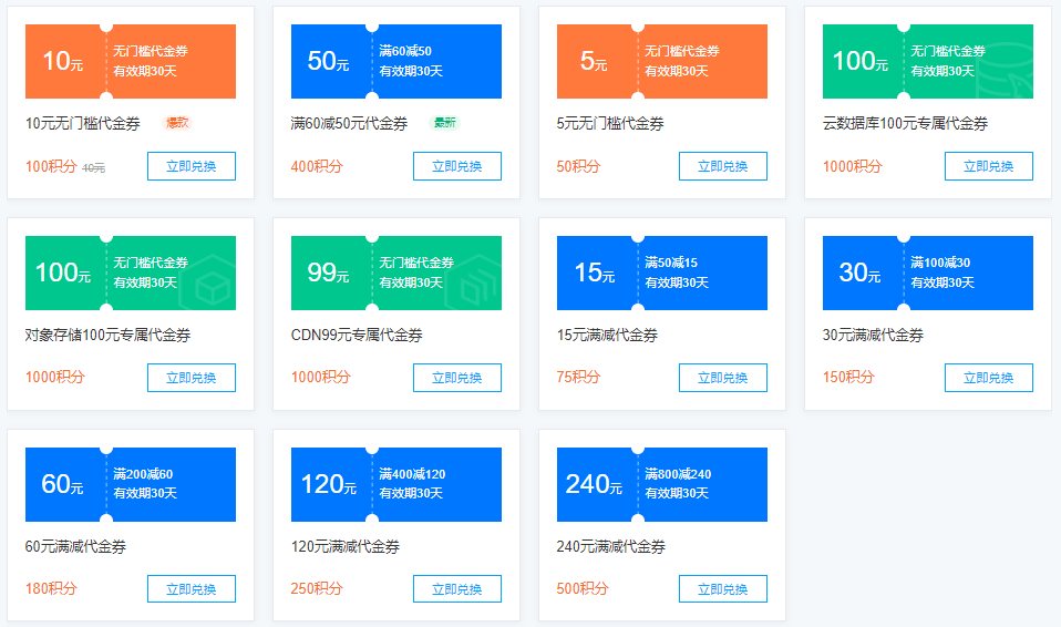 腾讯云：每日签到领积分兑优惠券